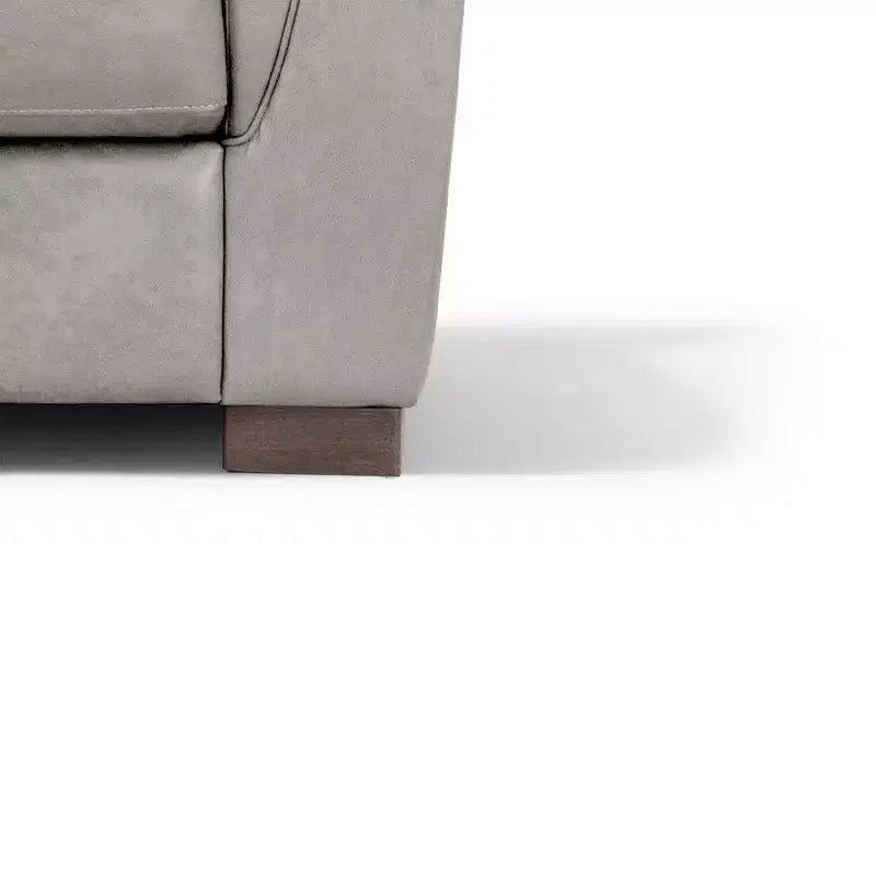 43" Cornelia Accent Chair Beige Leather: Mid-Century, Tufted, Wood Composite