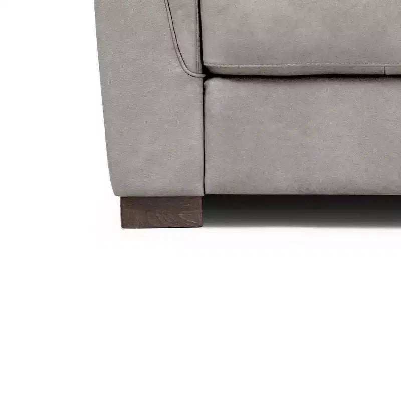 43" Cornelia Accent Chair Beige Leather: Mid-Century, Tufted, Wood Composite