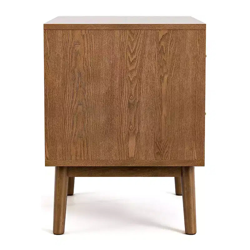 Mid-Century Modern 2 Drawer Nightstand Walnut