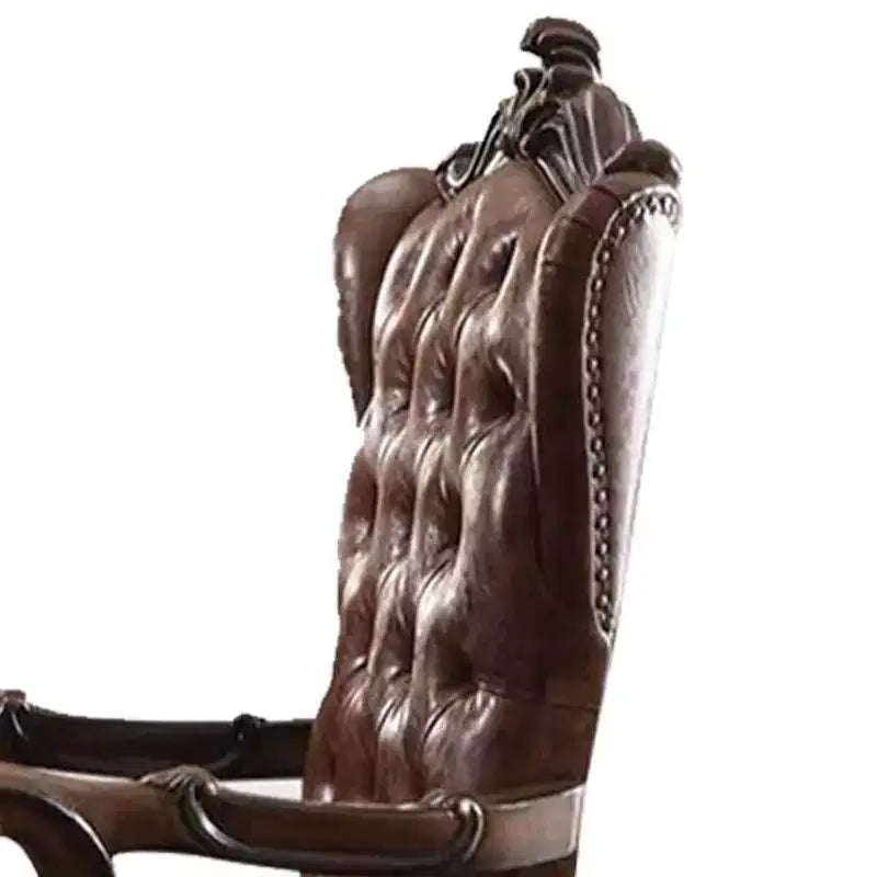 27" Active Sitting Chair Two Tone Light Brown PU and Cherry Oak: Faux Leather, Metal Frame, No Tools Assembly