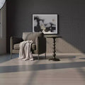 22" Round Side End Table Cast Aluminum with Hammered Texture Black