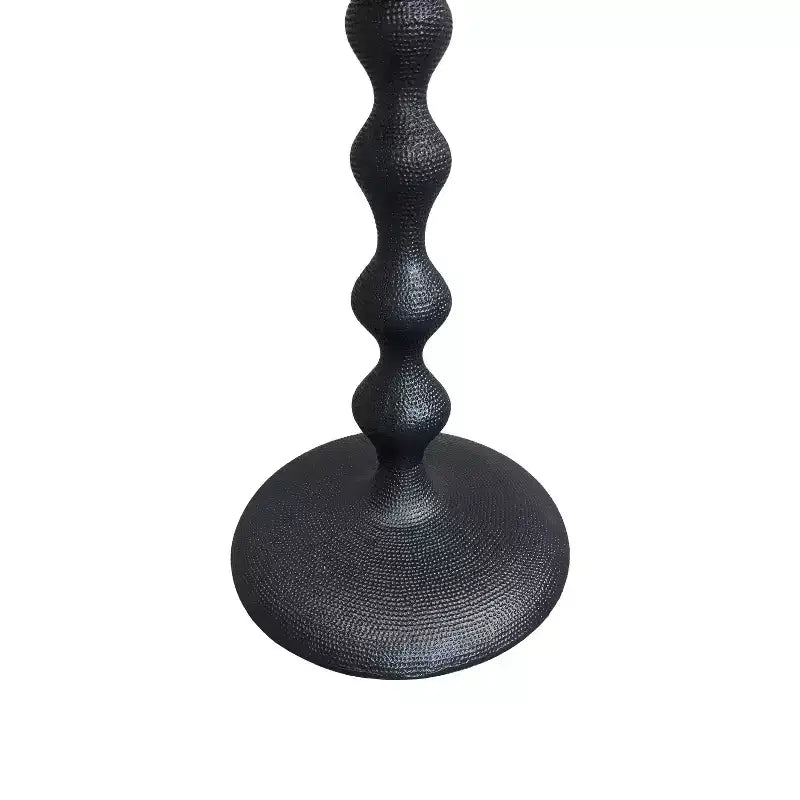 22" Round Side End Table Cast Aluminum with Hammered Texture Black