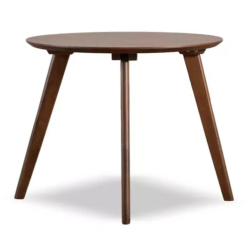 HOMES: Inside + Out Creekside 23" Round Mid-Century Modern Accent Side Table Walnut
