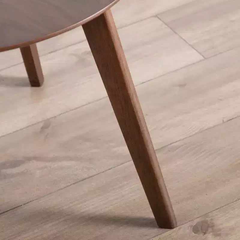 23" Round Mid-Century Modern Accent Side Table Walnut