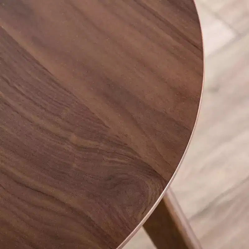 23" Round Mid-Century Modern Accent Side Table Walnut