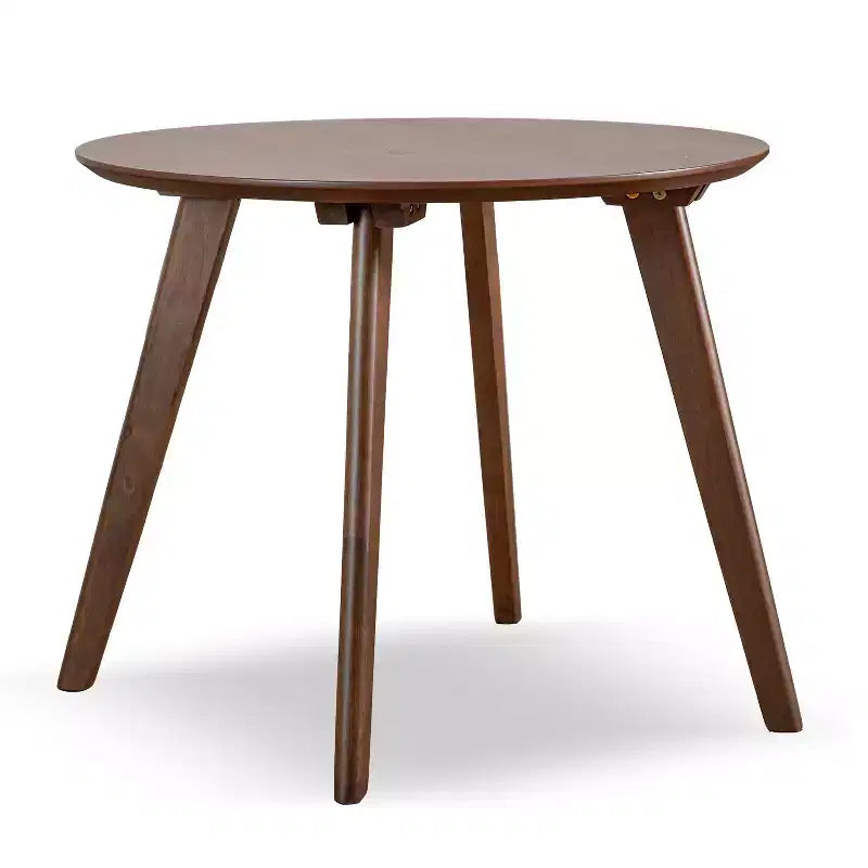 23" Round Mid-Century Modern Accent Side Table Walnut