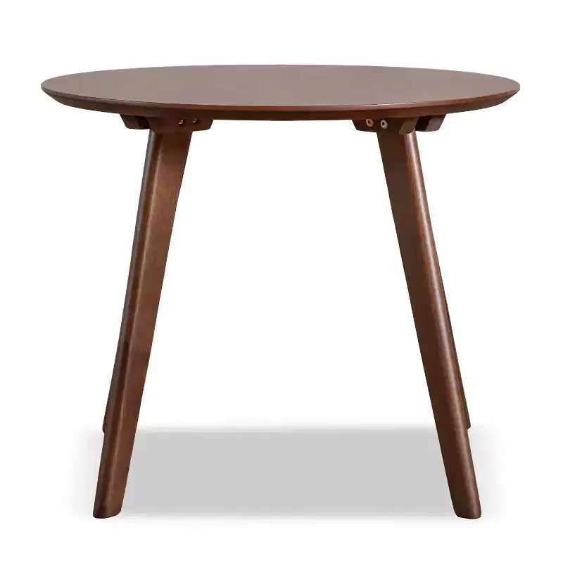 23" Round Mid-Century Modern Accent Side Table Walnut