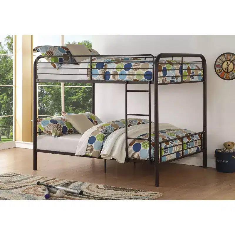 79" Full Bunk Bed Bristol Loft and Bunk Bed Dark Brown : Metal Frame, No Box Spring Needed
