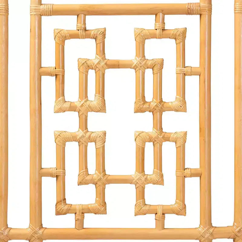 Queen Size Rattan Standalone Headboard Light Honey