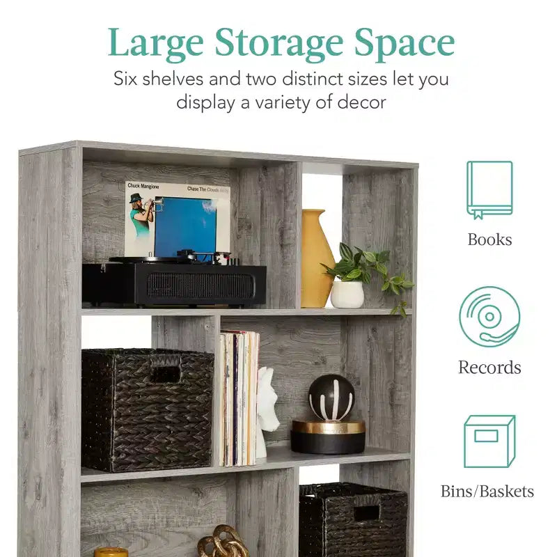 3-Tier Mid-Century Modern Wooden Bookcase with Removable Back Panels, Offset Pine Legs