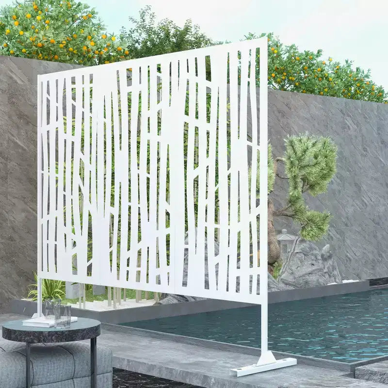 Metal Outdoor Privacy Screen Freestanding Patio Decorative Screens