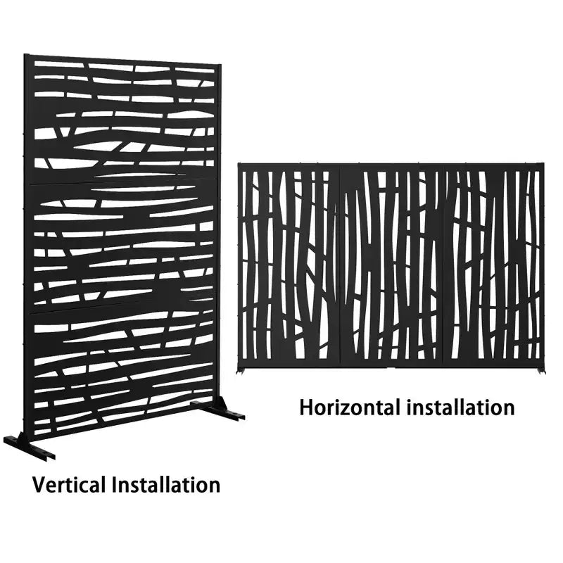 Metal Outdoor Privacy Screen Freestanding Patio Decorative Screens