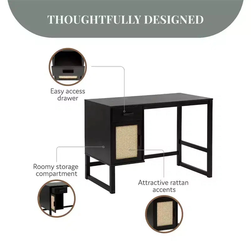 Desk with Closed Storage and Drawer