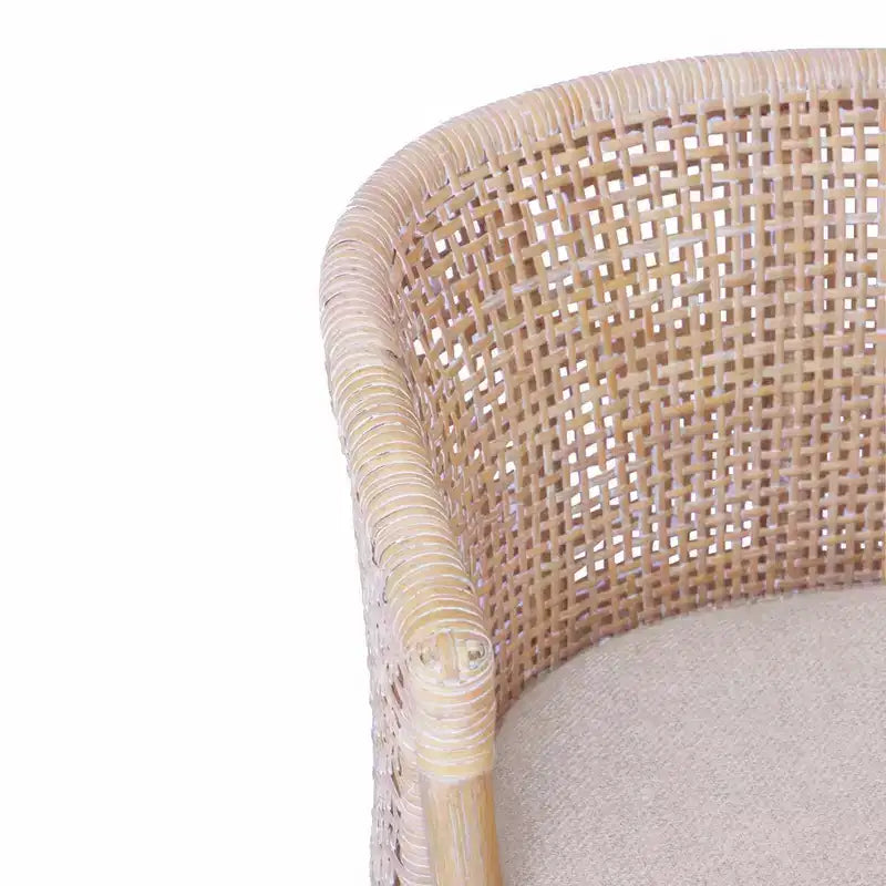 25" Handcrafted Rattan Counter Height Barstool