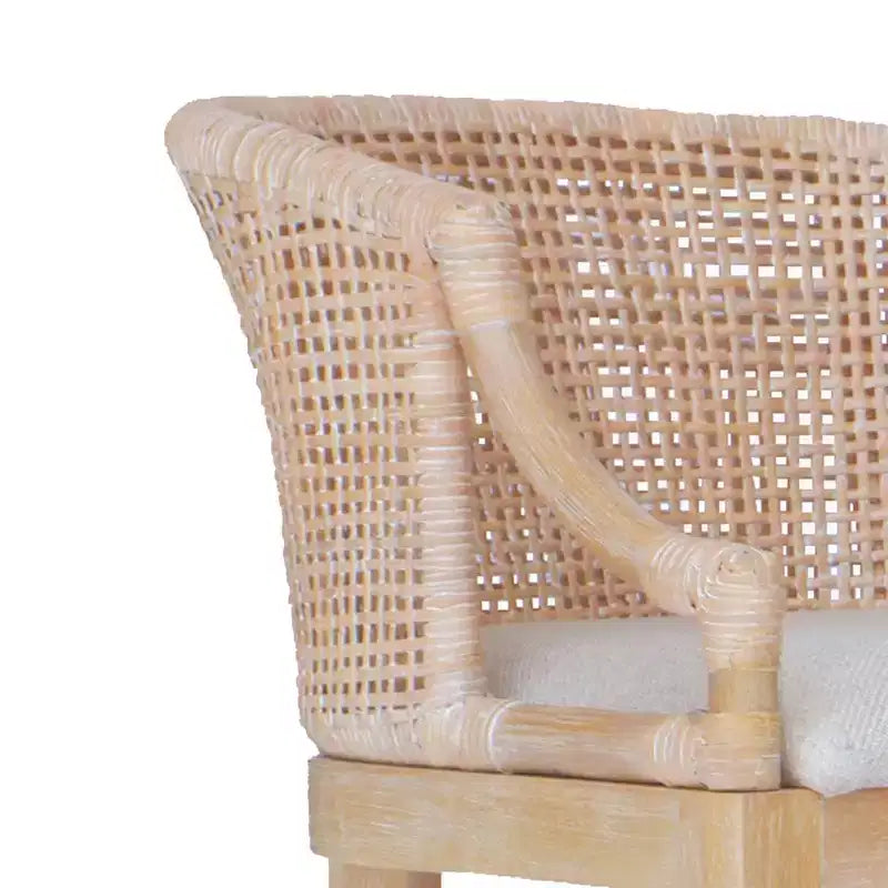 25" Handcrafted Rattan Counter Height Barstool