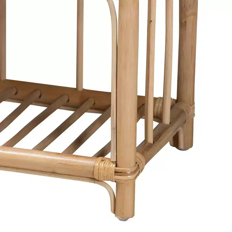 Modern Bohemian Natural Brown Rattan 1-Drawer Nightstand