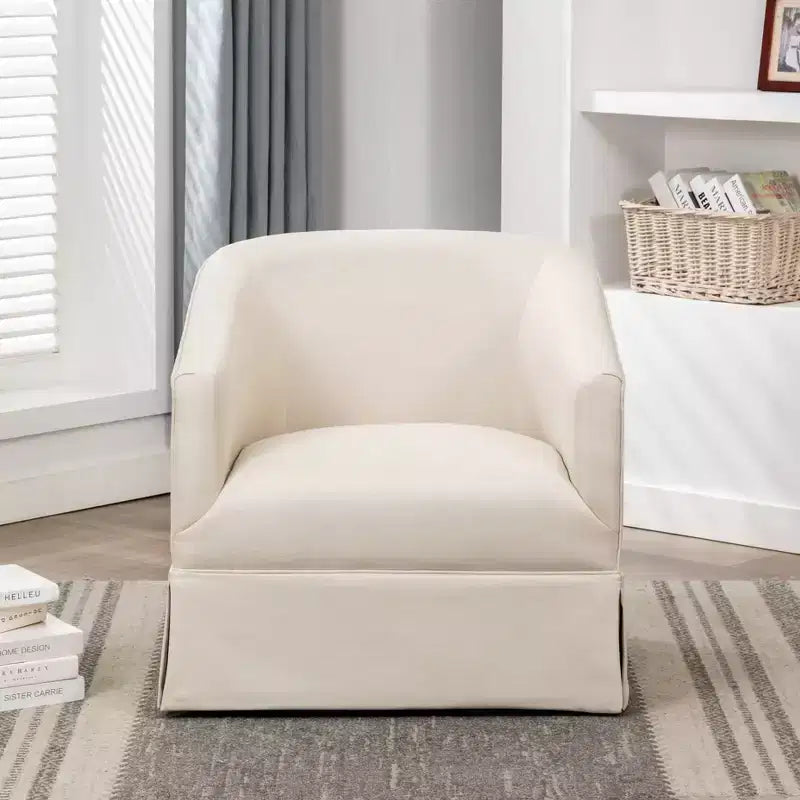 Elm Skirted Swivel Accent Chair