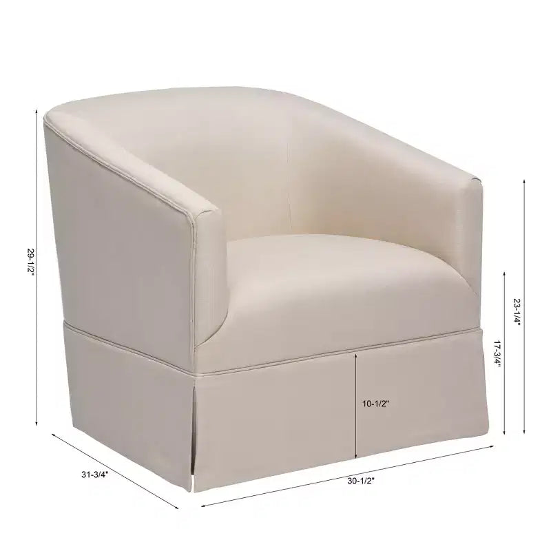 Elm Skirted Swivel Accent Chair
