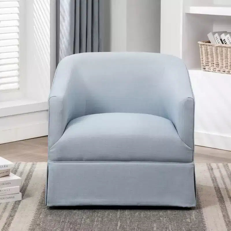 Elm Skirted Swivel Accent Chair