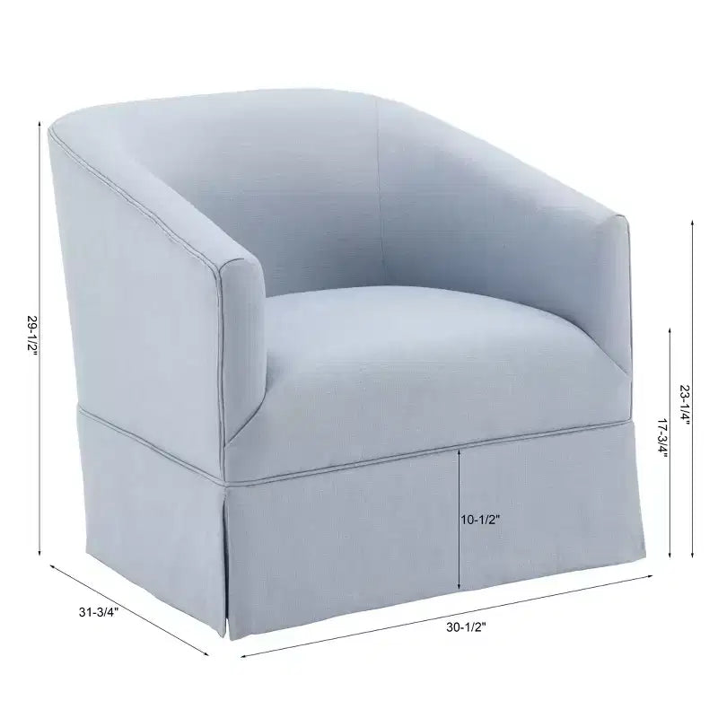 Elm Skirted Swivel Accent Chair