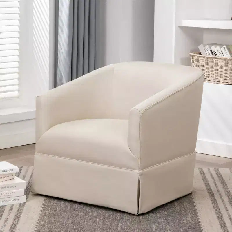 Elm Skirted Swivel Accent Chair