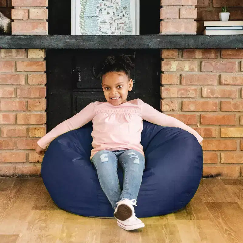 Classic Bean Bag Chair, Durable Polyester Nylon Blend, Kids