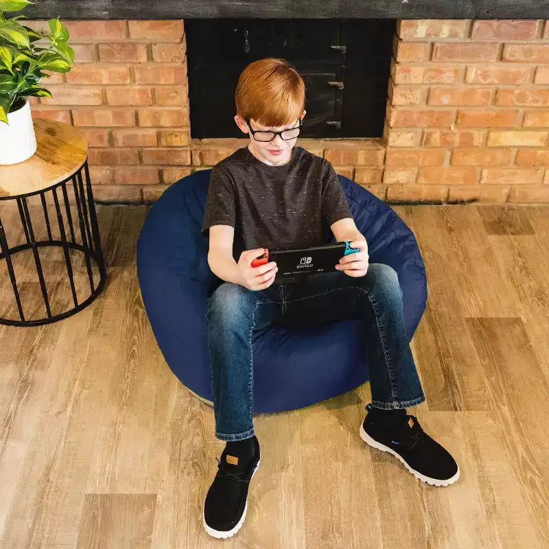Classic Bean Bag Chair, Durable Polyester Nylon Blend, Kids
