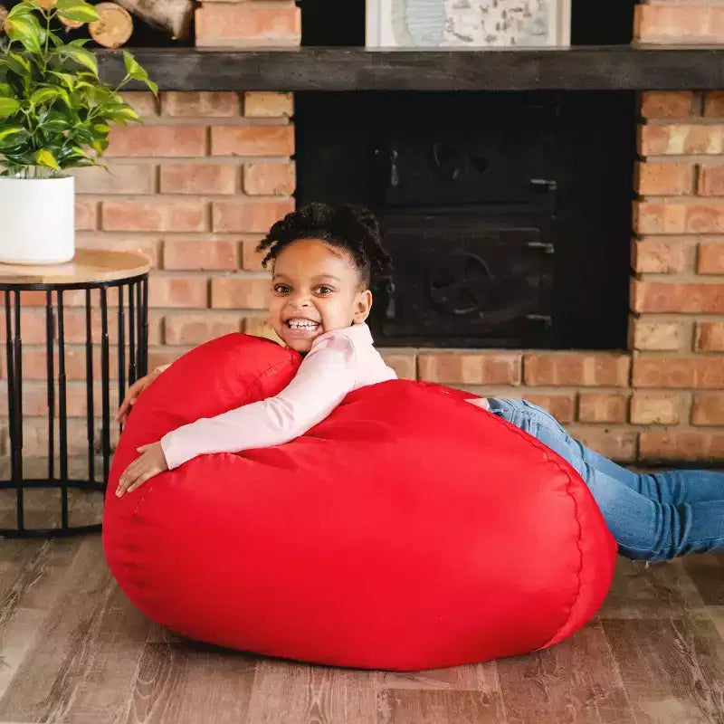 Classic Bean Bag Chair, Durable Polyester Nylon Blend, Kids