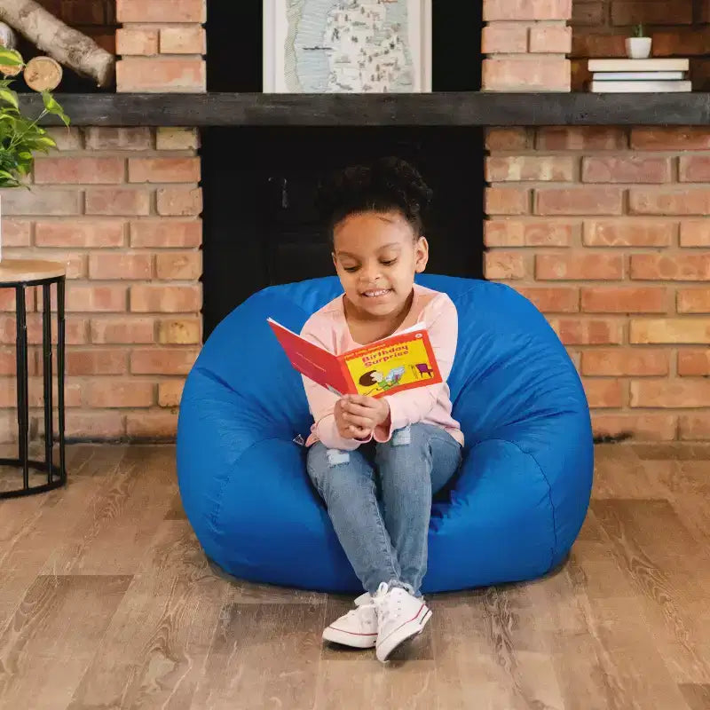 Classic Bean Bag Chair, Durable Polyester Nylon Blend, Kids