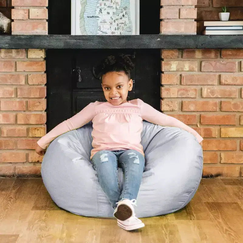 Classic Bean Bag Chair, Durable Polyester Nylon Blend, Kids
