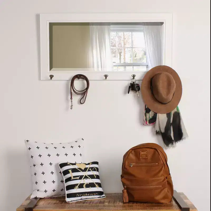 36 x 18 Pub Mirror with Metal Hooks