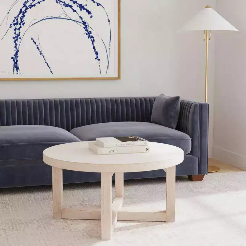 38" Round Crisscross Base Coffee Table