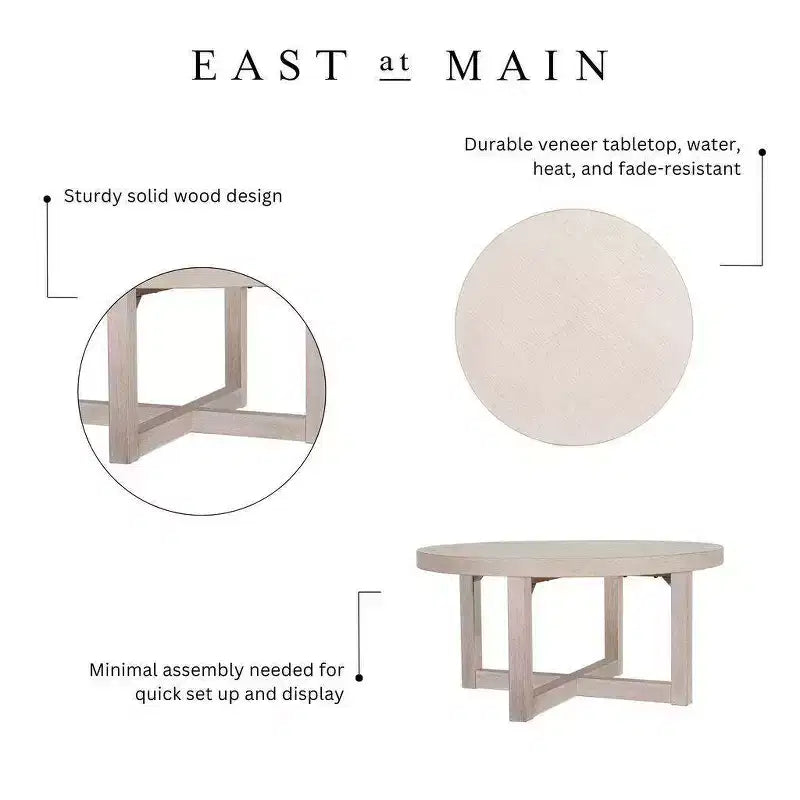 38" Round Crisscross Base Coffee Table
