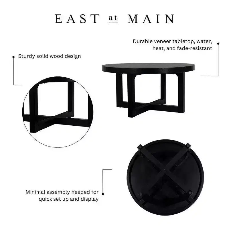 38" Round Crisscross Base Coffee Table