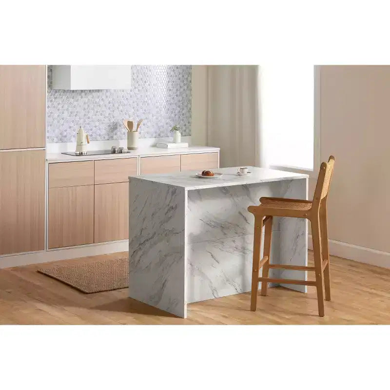 Kitchen Island with Faux Marble Top