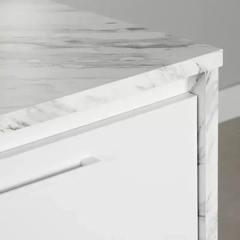 Kitchen Island with Faux Marble Top