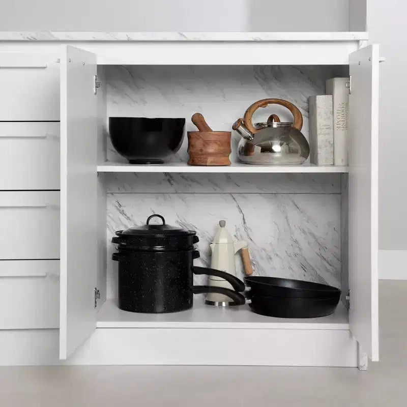 Kitchen Island with Faux Marble Top