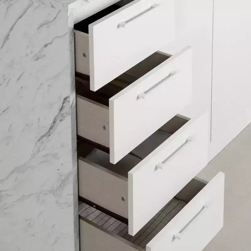 Kitchen Island with Faux Marble Top