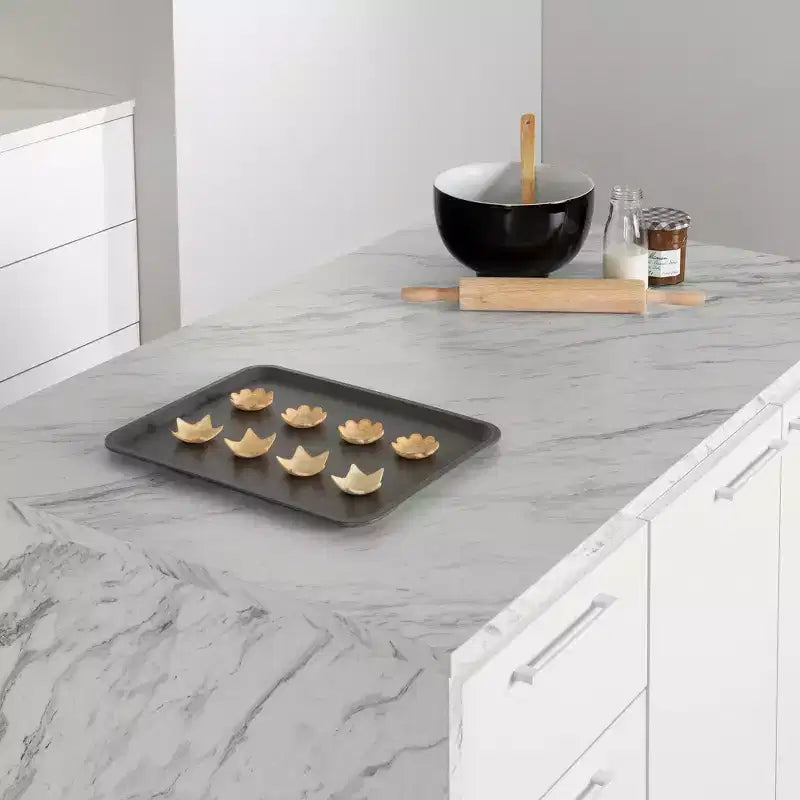 Kitchen Island with Faux Marble Top