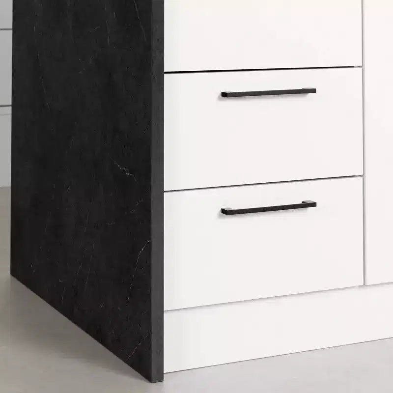 Kitchen Island with Faux Marble Top