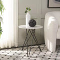 Marble Side Table White Marble/Black