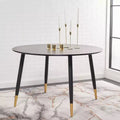 Round Dining Table in Black and Gold