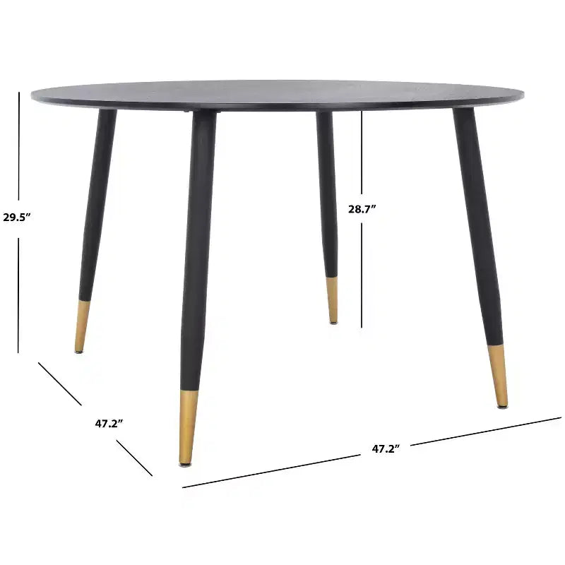 Round Dining Table in Black and Gold