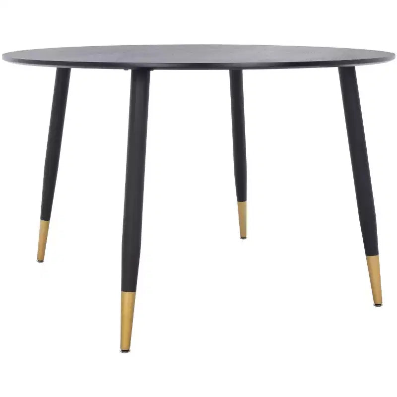 Round Dining Table in Black and Gold