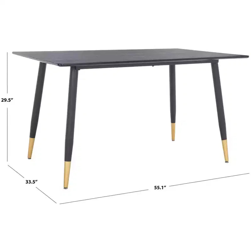 Rectangular Dining Table Black/Gold