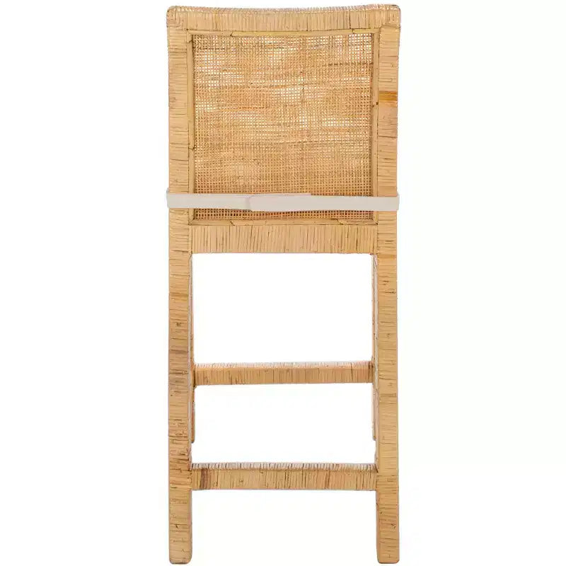 Cane Counter Stool With Cushion White/Natural