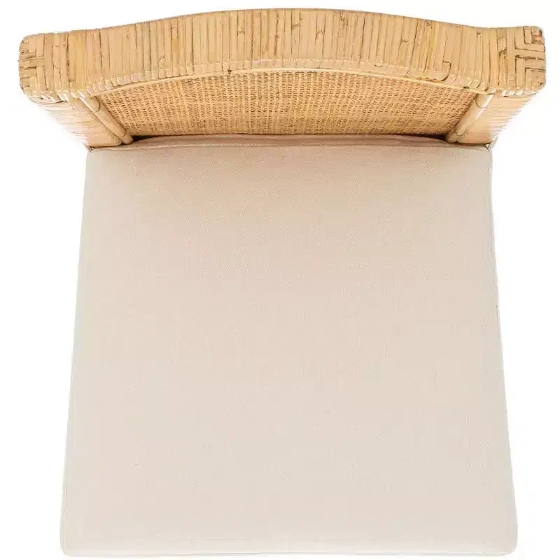 Cane Counter Stool With Cushion White/Natural
