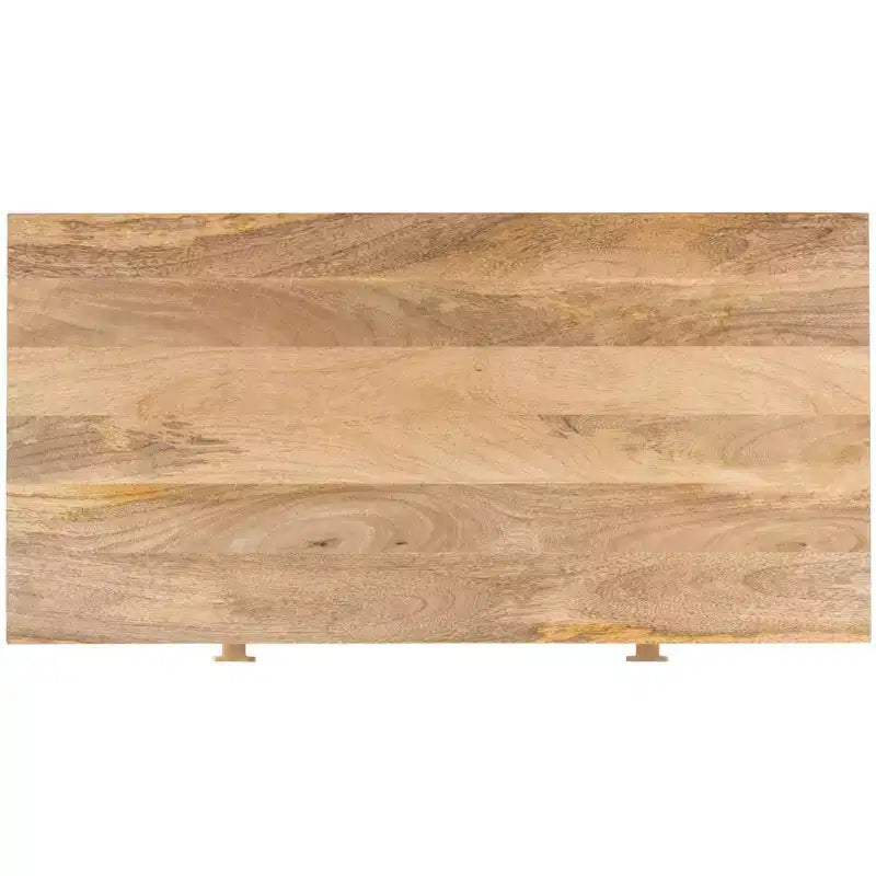 2 Drawer Desk Natural/Brass