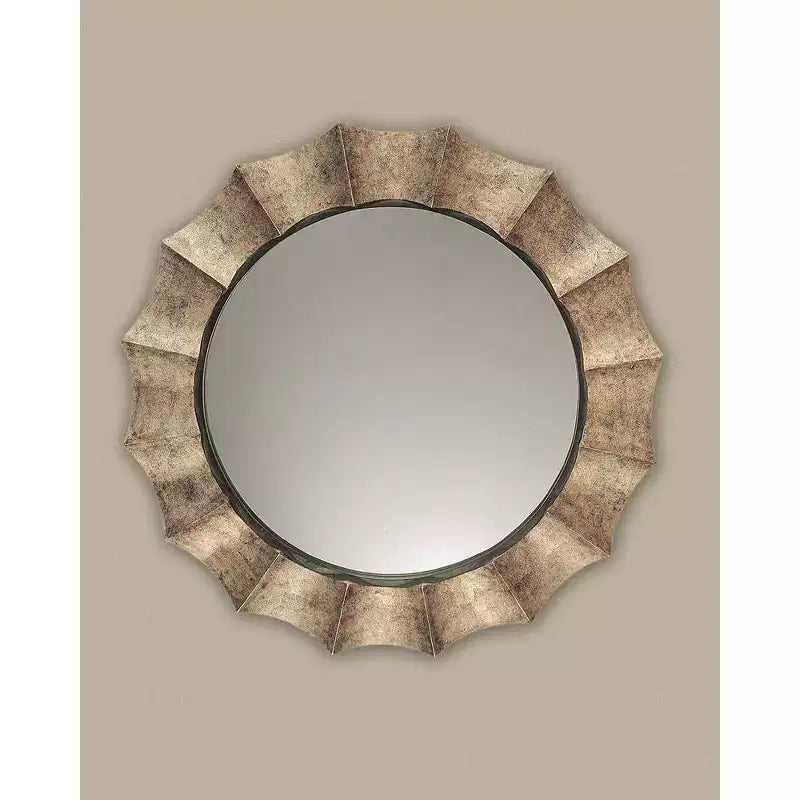 Antique Silver Round Wall Mirror 41"