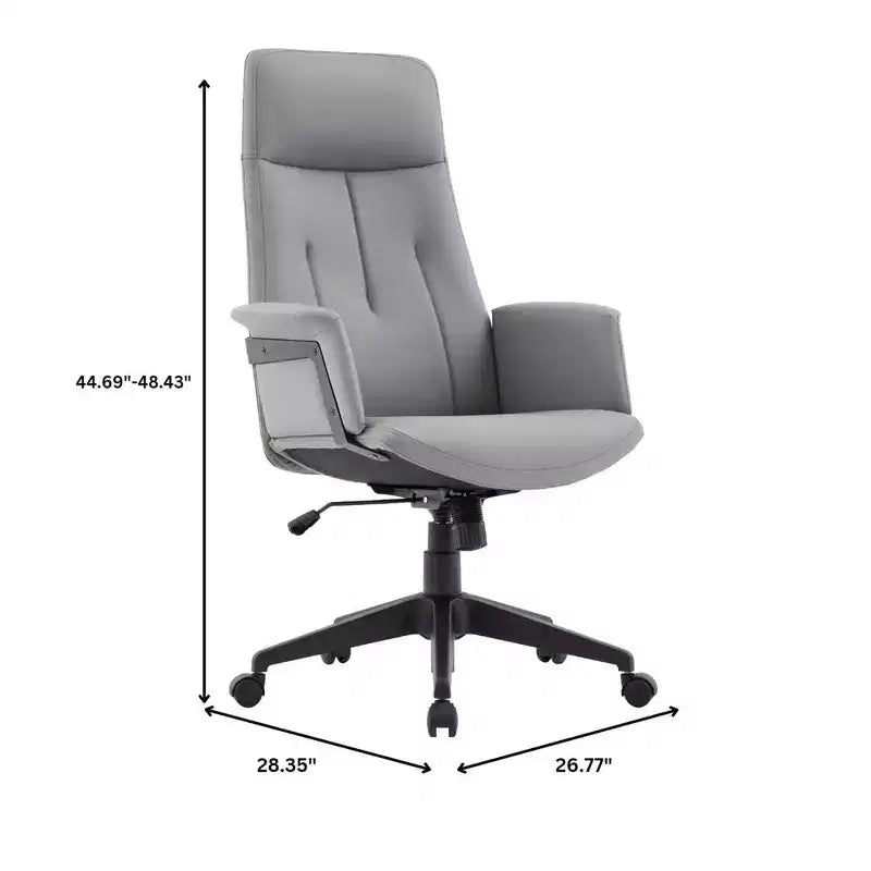 Ergonomic Leather High-Back Office Chair — Adjustable Height, Swivel & Tilt, Armrests, Modern Desk Chair for Home Office